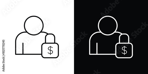 Guarantor icon. Black illustration isolated for graphic and web design.