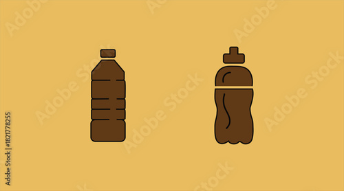 plastic bottle vector icon ,reuseable mineral water bottle flat design