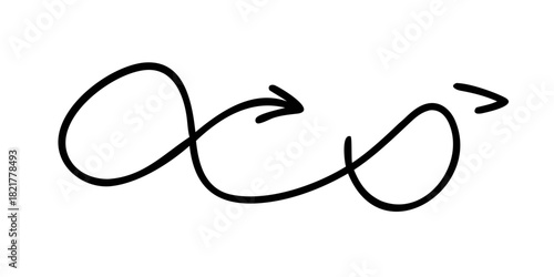 Looping Curved Twisting Doodle Arrows curving