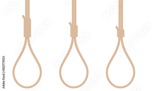 brown noose rope vector illustration isolated on white background.