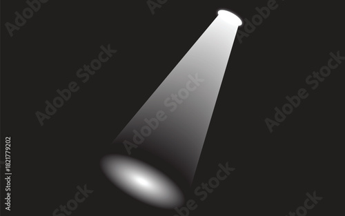 Spotlight shining down on a dark background illustration