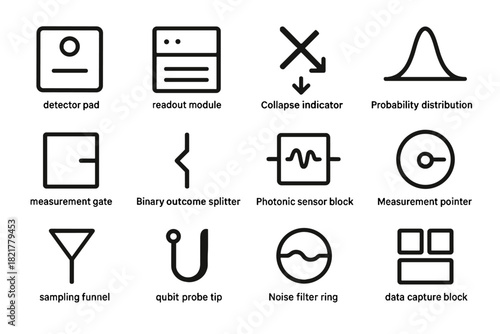 Measurement outcome icon icons vector sampling pointer noise capture data tip quantum
