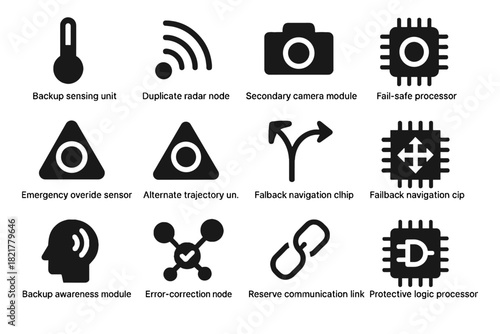 Communication secondary redundancy icon duplicate unit node processor safety alternate module vector