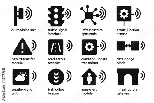 Icon interface vector i unit v transmitter gateway sensor module communication infrastructure