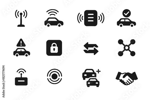Icon receiver communication handshake beacon unit vector v node proximity link antenna