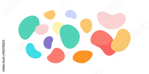 Organic Shapes In Pastel Colors On Black Background