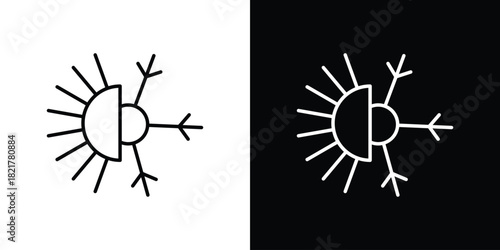 Hot and cold icon. Black illustration isolated for graphic and web design.