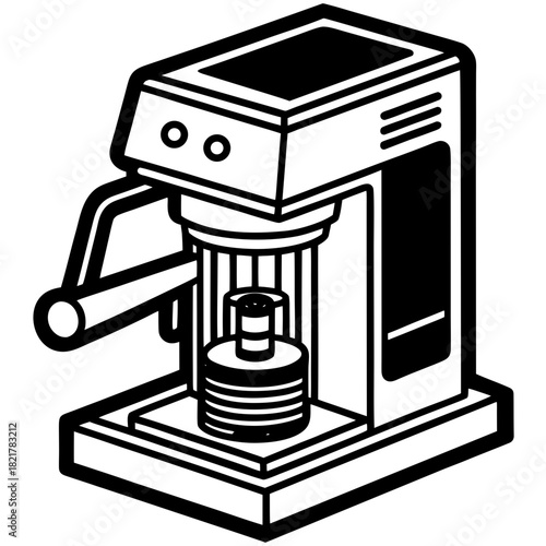 Line art illustration of an espresso coffee machine