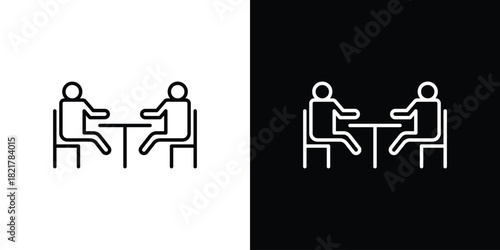 Job interview icon. Black illustration isolated for graphic and web design.
