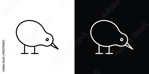 Kiwi bird icon. Black illustration isolated for graphic and web design.