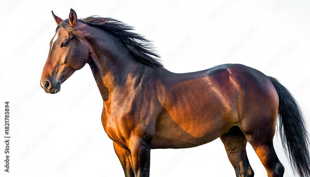 Obraz premium Horse Standing White Studio