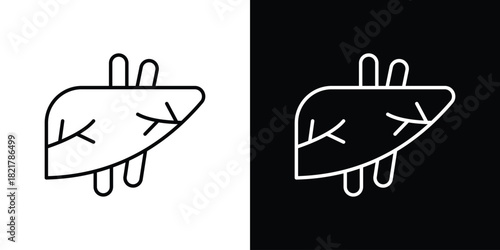 Liver icon. Black illustration isolated for graphic and web design.