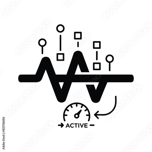 Wallpaper Mural Data analysis and performance monitoring icon with active status indicator Torontodigital.ca