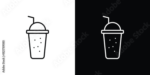 Milkshake icon. Black illustration isolated for graphic and web design.