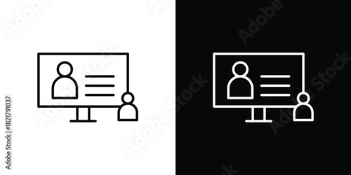 Online course icon. Black illustration isolated for graphic and web design.