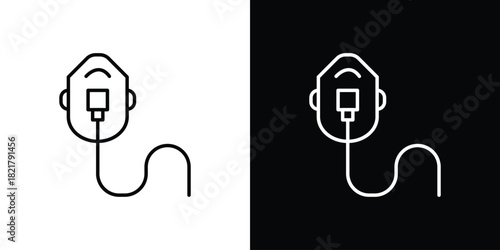 Oxygen mask icon. Black illustration isolated for graphic and web design.