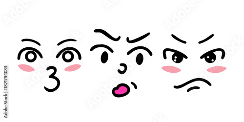 Pink Oval Shapes and Single Pink Bean Shape abstract