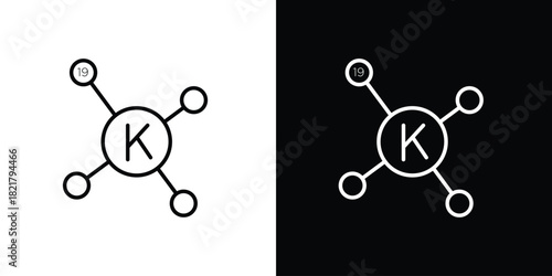 Potassium icon. Black illustration isolated for graphic and web design.
