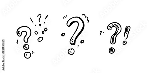 Question Mark and Exclamation Point Symbols on White