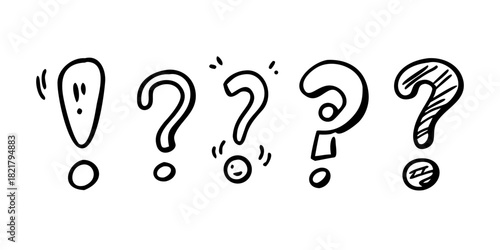 Question Mark and Exclamation Mark Symbols with Transparency
