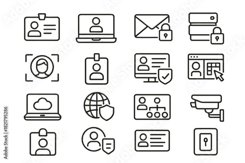 Profile management icon company encrypted vector dashboard corporate access vpn icons work