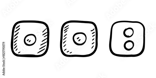 Simple Doodle Style Icons for Options Buttons choice