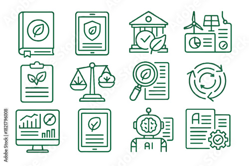 Vector credit icon circular icons guidelines smart green ethical finance law investment