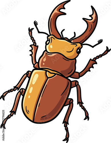 Stag beetle vector illustration insect art wildlife design nature graphics