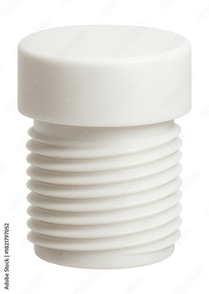 Obraz premium Smooth-finish polypropylene threaded plug for laboratory equipment.