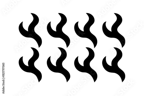 Swirling Black Smoke Wisps with Transparent Background