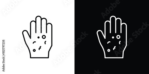 Rash hand icon. Black illustration isolated for graphic and web design.