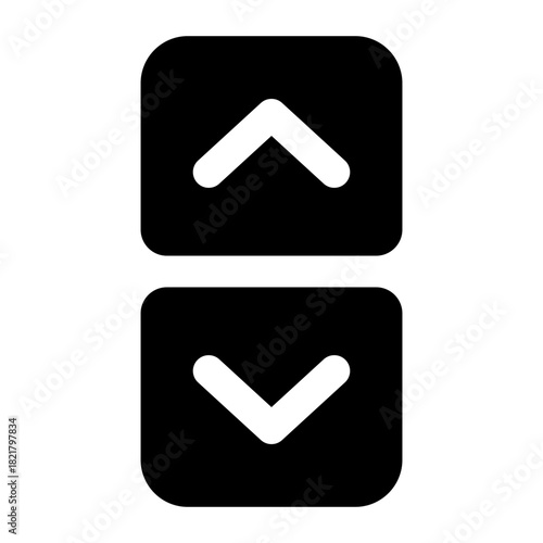 elevator down and up buttons solid vector