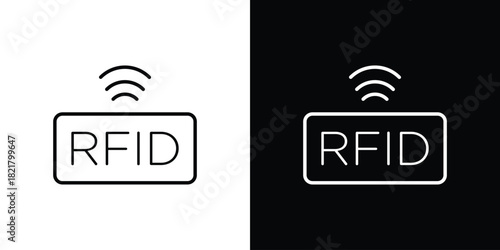 RFID icon. Black illustration isolated for graphic and web design.