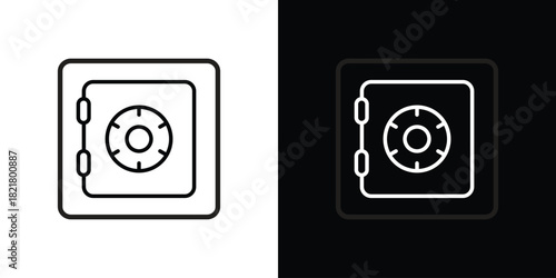 Safe icon. Black illustration isolated for graphic and web design.