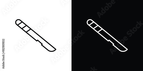 Scalpel icon. Black illustration isolated for graphic and web design.
