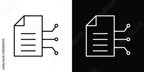 Smart contract icon. Black illustration isolated for graphic and web design.