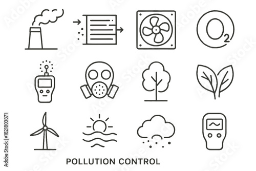 Icon vector fan air turbine icons mask symbol gas pollution control cloud