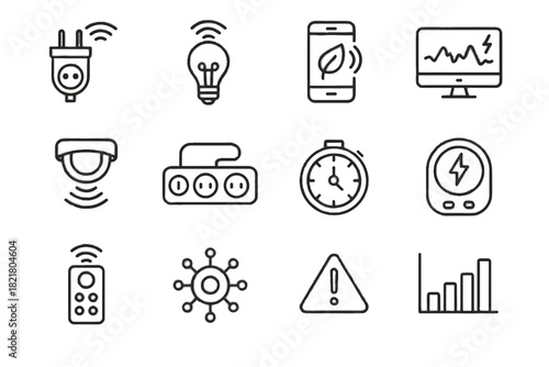 Bulb usage energy consumption vector meter icon smart light icons strip
