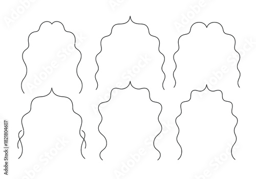 Abstract wavy islamic arch designs line art illustration simple