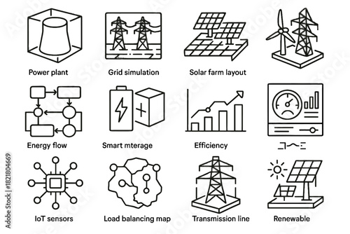 Sensors map vector layout icon digital turbine meter model twin plant energy