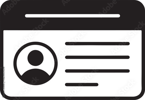 Smart ID Card Icon Digital Identity Access Control and Profile Badge Symbol