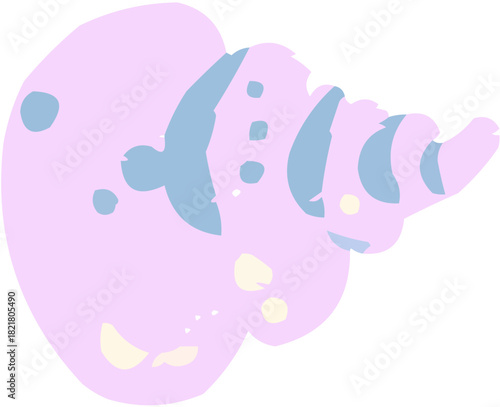 A stylized, elongated vector illustration of a conical seashell with clear spiralling lines. Excellent for ocean-themed branding, educational charts, or coastal decoration designs.