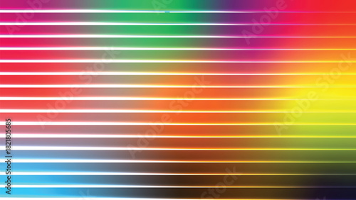 Abstract colorful background with metallic rainbow lines pattern and striped surface design illustration