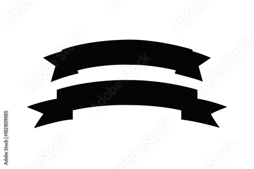 Two stacked ribbon banners with transparent background