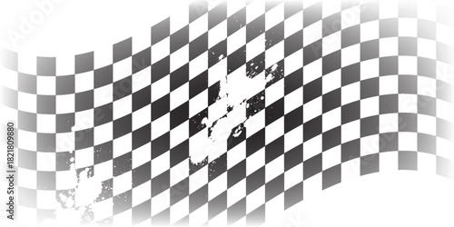 Checkered flag wave on white background design for sport race championship vector illustration.