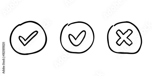 Yes No Check Mark X Mark Icons decision making choice