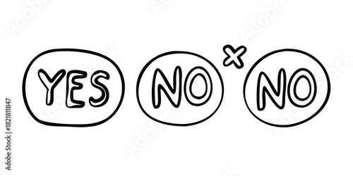Yes No Check Mark X Symbol x mark