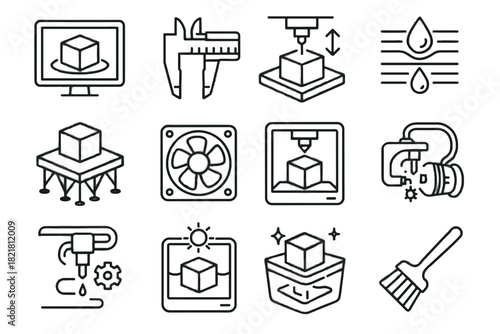 Layer vector fan support slicing icon curing d filament icons printing print