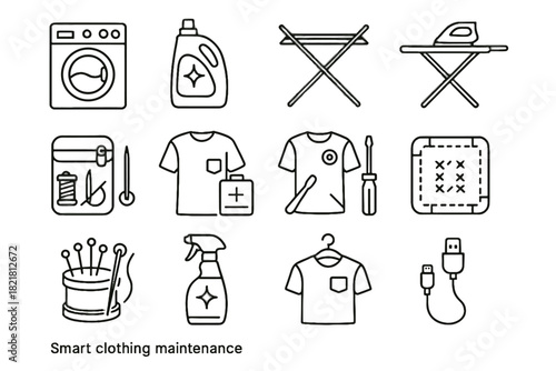 Replacement battery vector smart icon rack kit ironing clothing charging repair storage