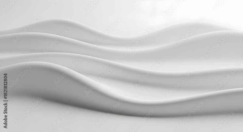 Naklejka premium Smooth elegant white undulating waves of fabric or liquid texture abstract background design element for visuals.